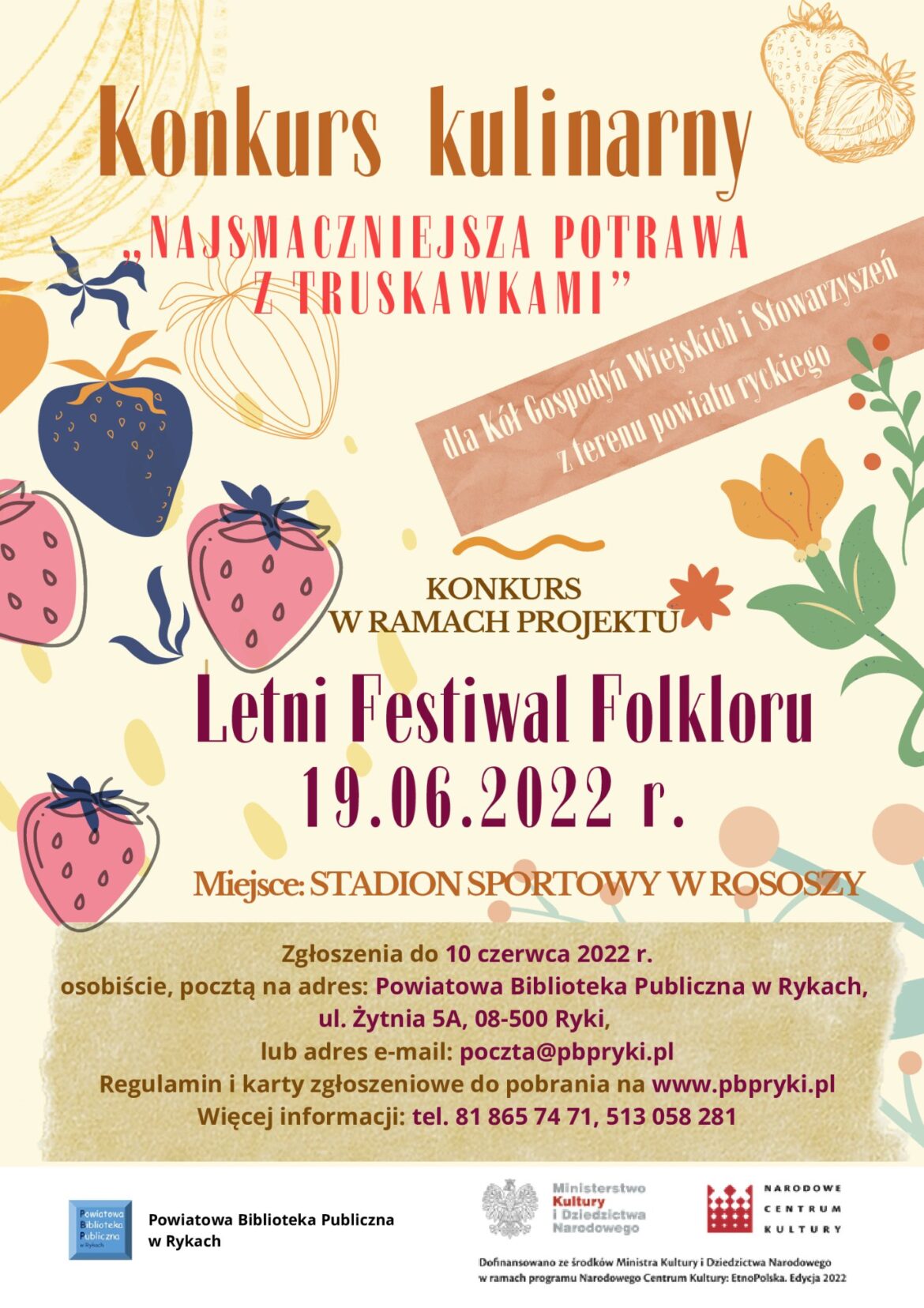 Letni Festiwal Folkloru- KONKURS na Najsmaczniejszą potrawę z truskawkami!