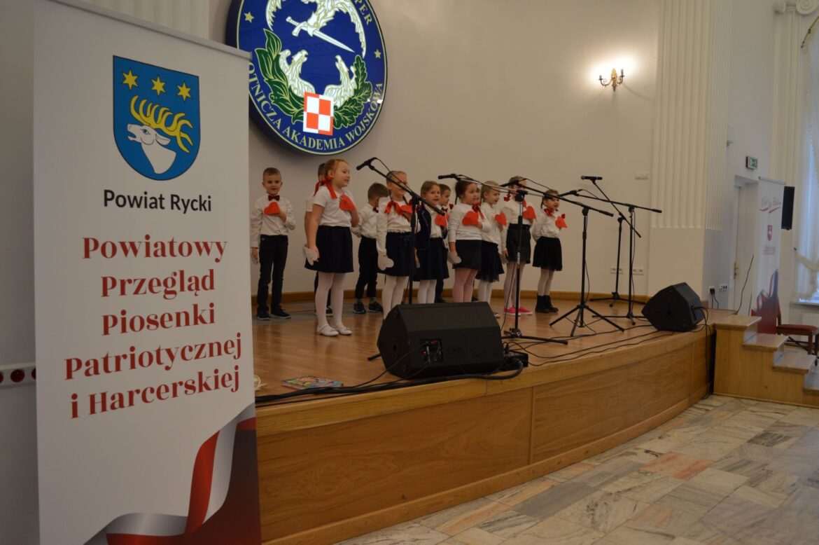 Przegląd Piosenki Patriotycznej i Harcersskij Powiatowej Biblioteki Publicznej w Rykach, scena