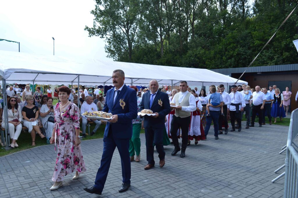 dożynki powiatowo- gminne, delegacja  prezentacja