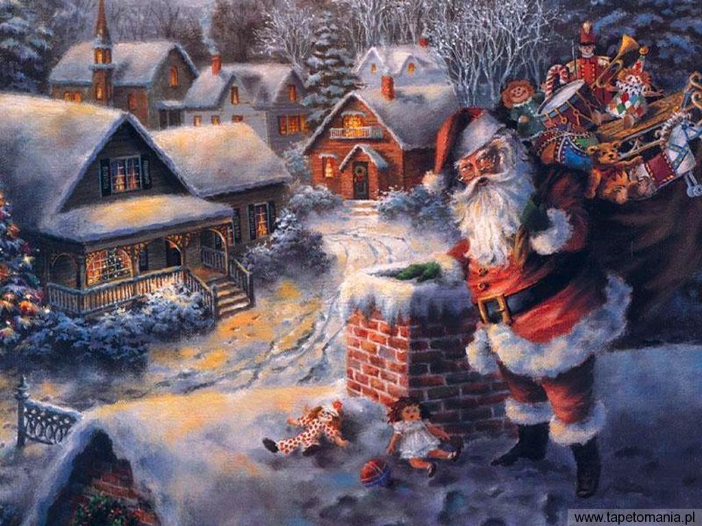 mikołaj wchodzi przez komin