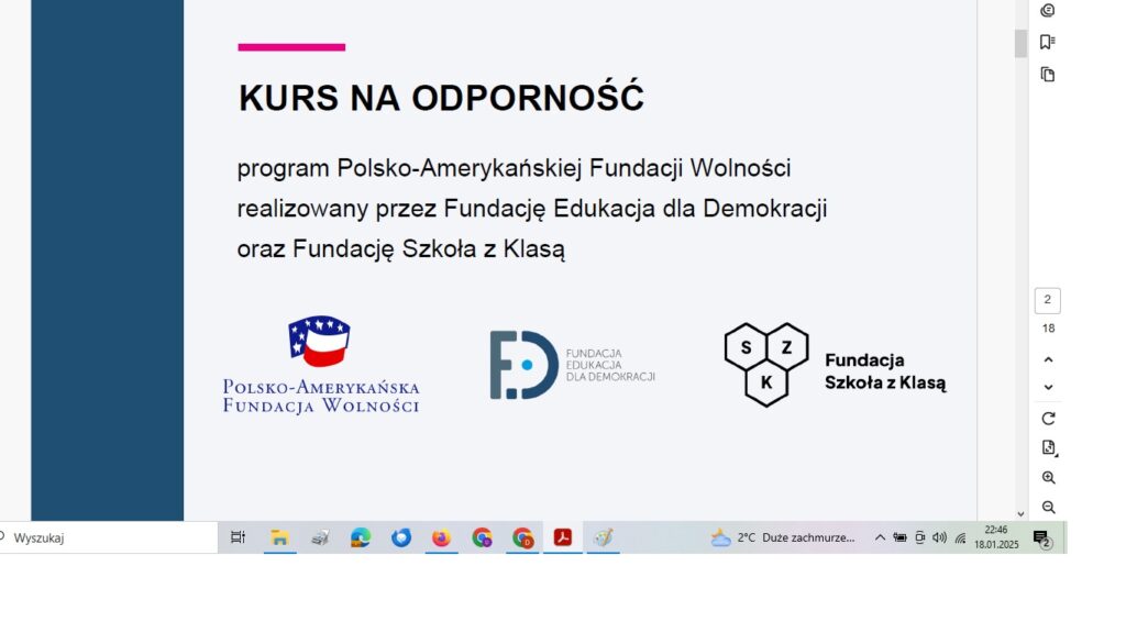 z plakatu kurs na odporność - informacje